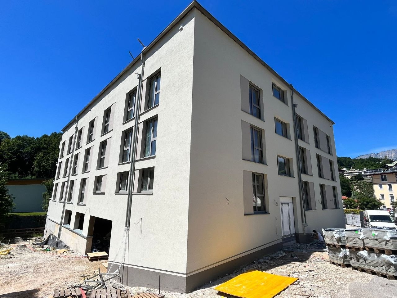 Detailansicht einer neuen Putzfassade